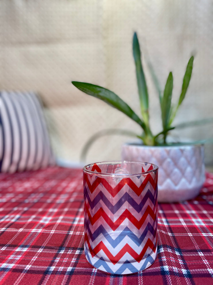 Chevron printed clear mug