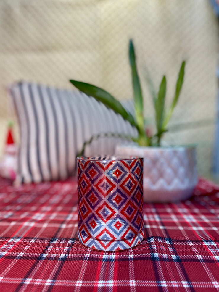 Aztec printed clear mug