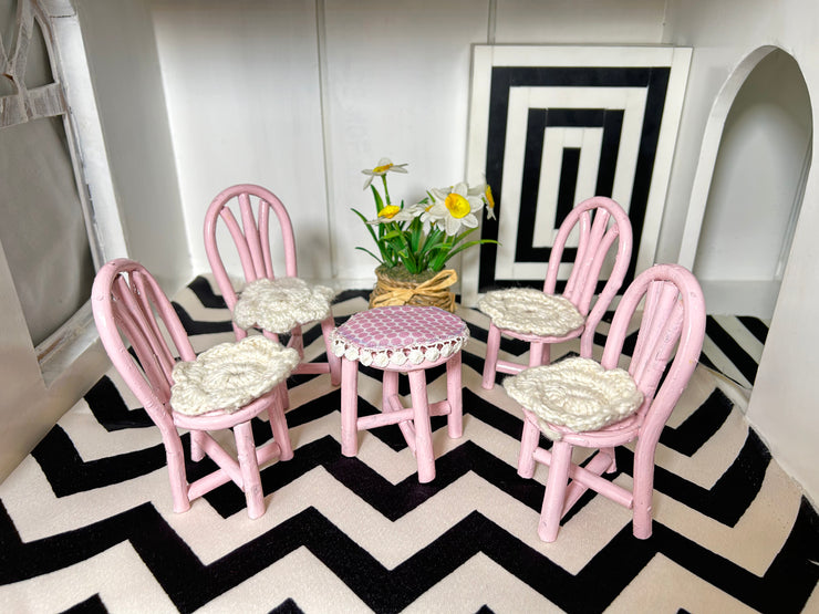 Pink miniature furniture set