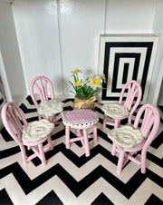 Pink miniature furniture set