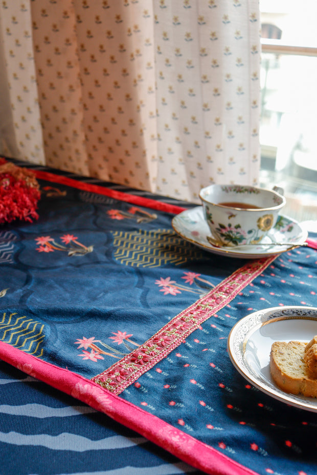Megh Jaali Patched Table runner