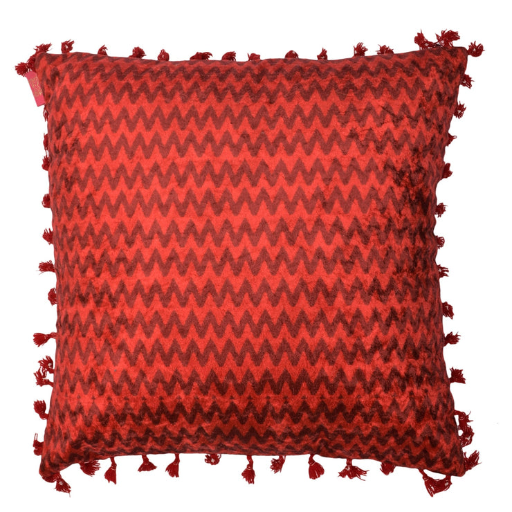 Deep Red Chevron Cushion Cover