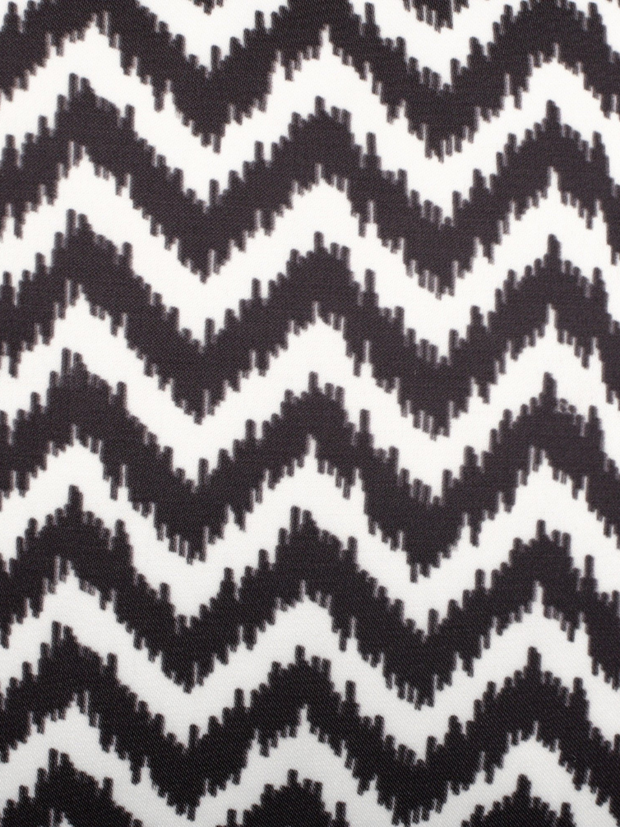 Ikkat Chevron Cushion with Colorful Pompoms
