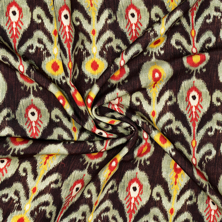 Ikat Floret  Print Canvas Fabric