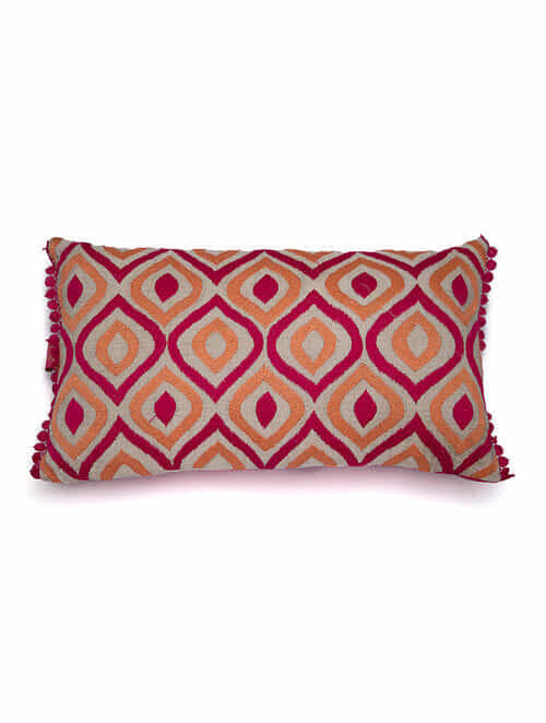 Aari Embroidered Lumbar Cushion Cover
