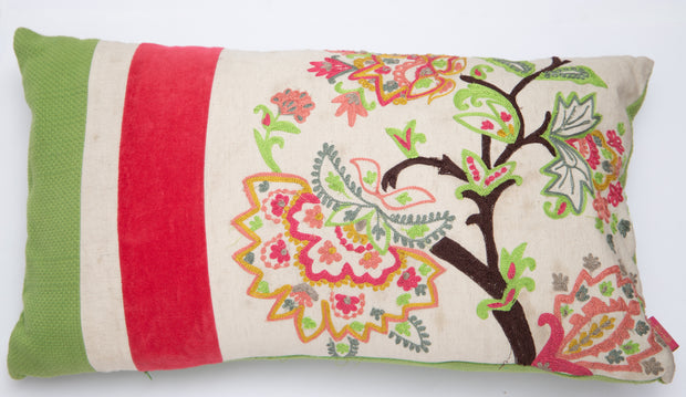 Coral Chintz Lumbar Cushion Cover