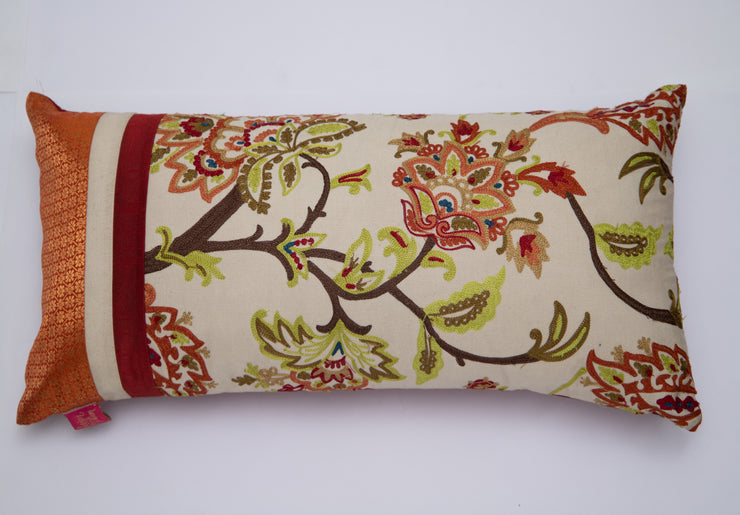 Tangerine Chintz Lumbar Cushion Cover