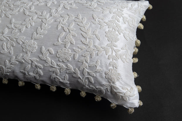 Pearl Embroidered Cushion Cover