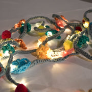 Crochet Flower & Pompom Fairy Lights