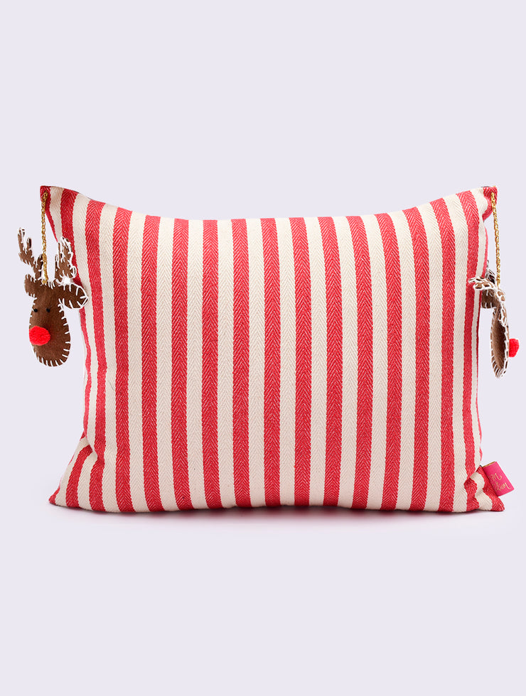 Rudolph Candy Cane Cushion Cover