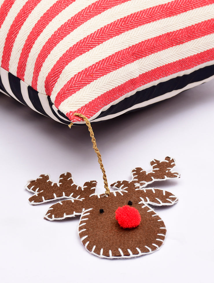 Rudolph Candy Cane Cushion Cover