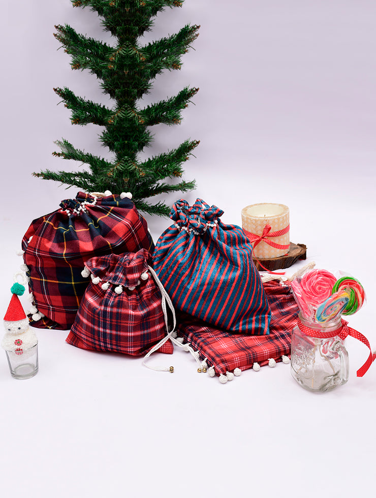 Gingham Tartan Gift cum Storage Bag