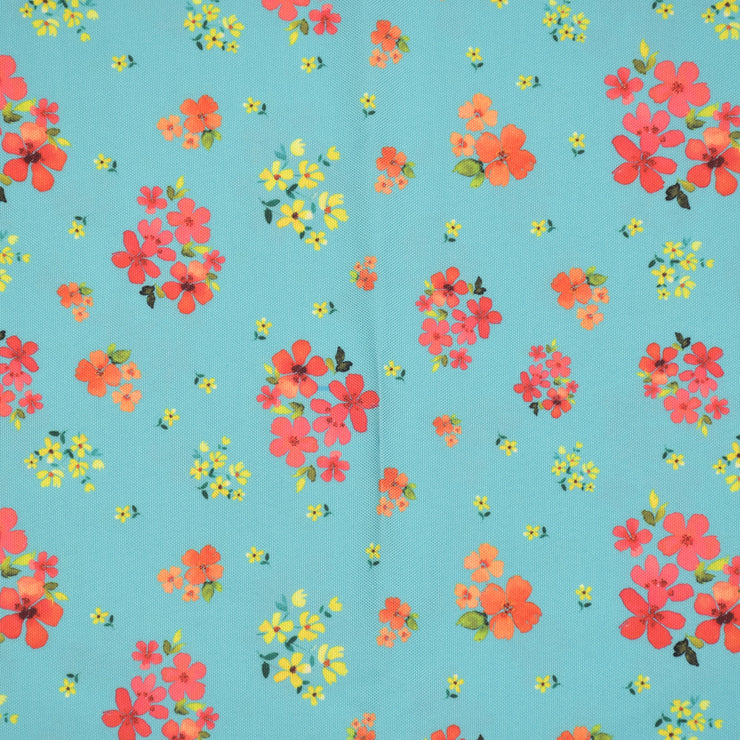 Teal Bouquet Fabric