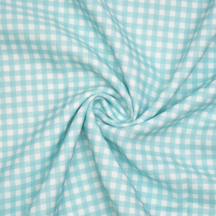 Ice Blue Gingham Fabric