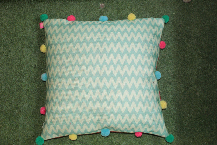 Teal Chevron Floor Cushion Cover