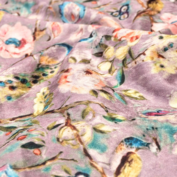 Lilac Peacock Print Fabric