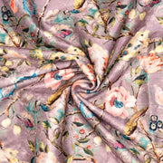Lilac Peacock Print Fabric