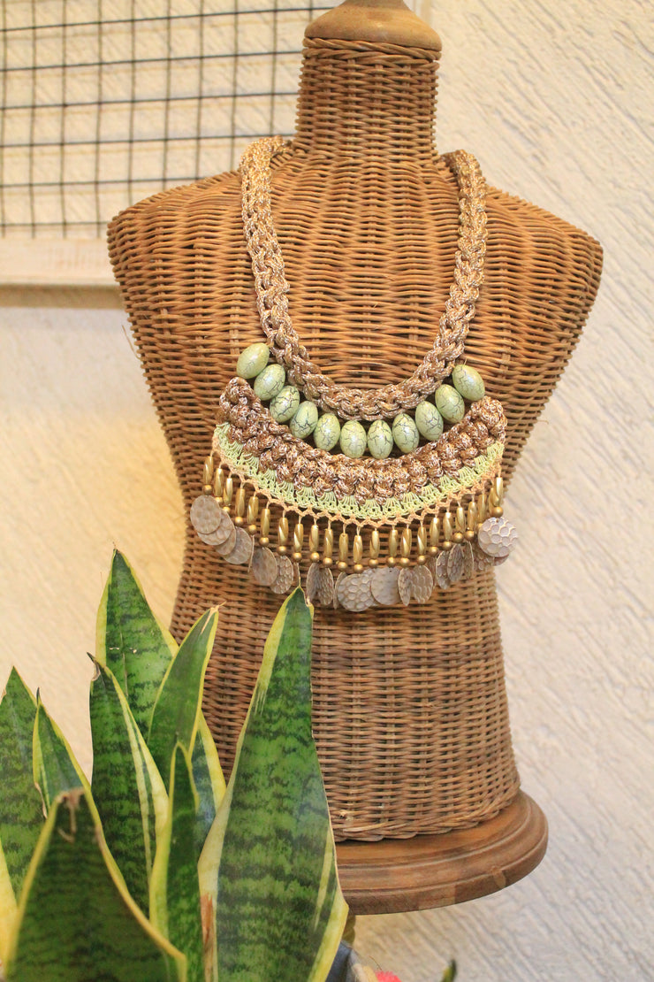 Teal Saga Handcrafted Neckpiece