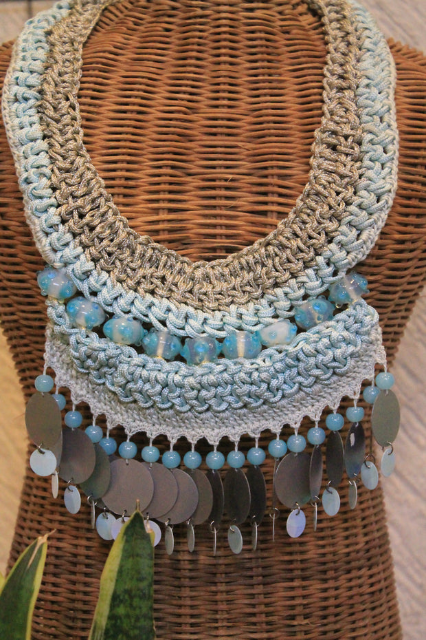 Aqua Beads Handcrafted Neckpiece