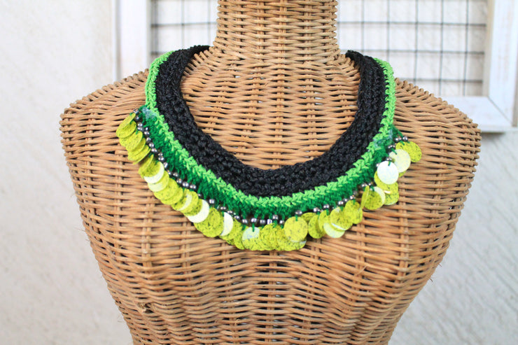 Lime to Emerald Handcrafted Neckpiece