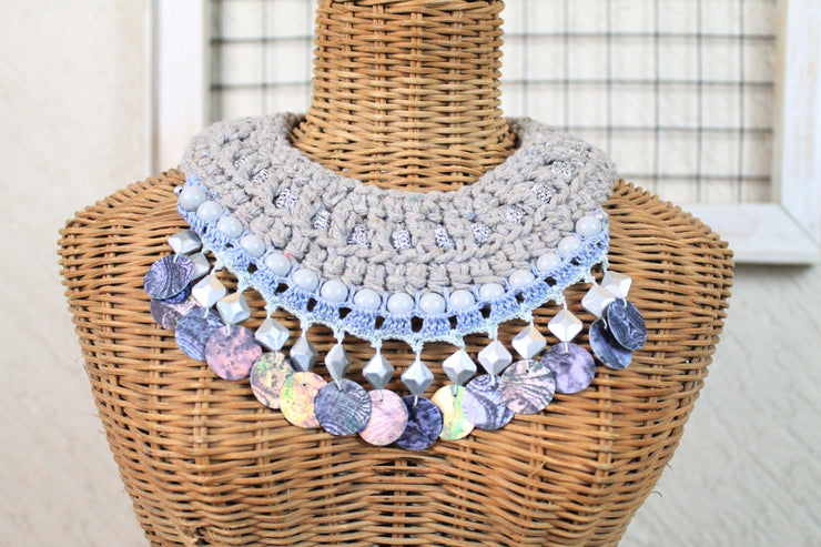 Marbled Coin Handcrafted Neckpiece