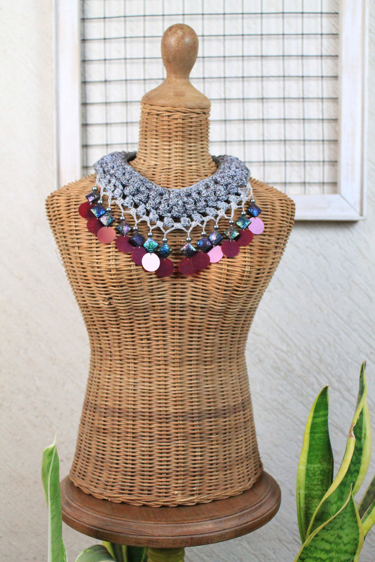 Shades of Voilet Handcrafted Neckpiece