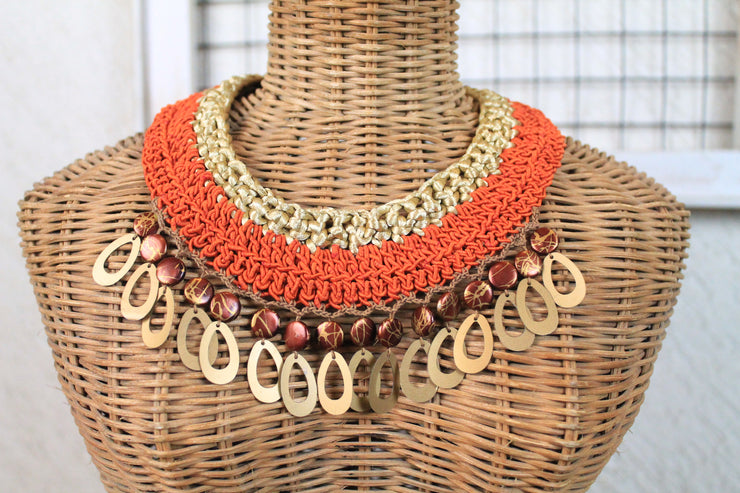 Burnt Orange Handcrafted Neckpiece