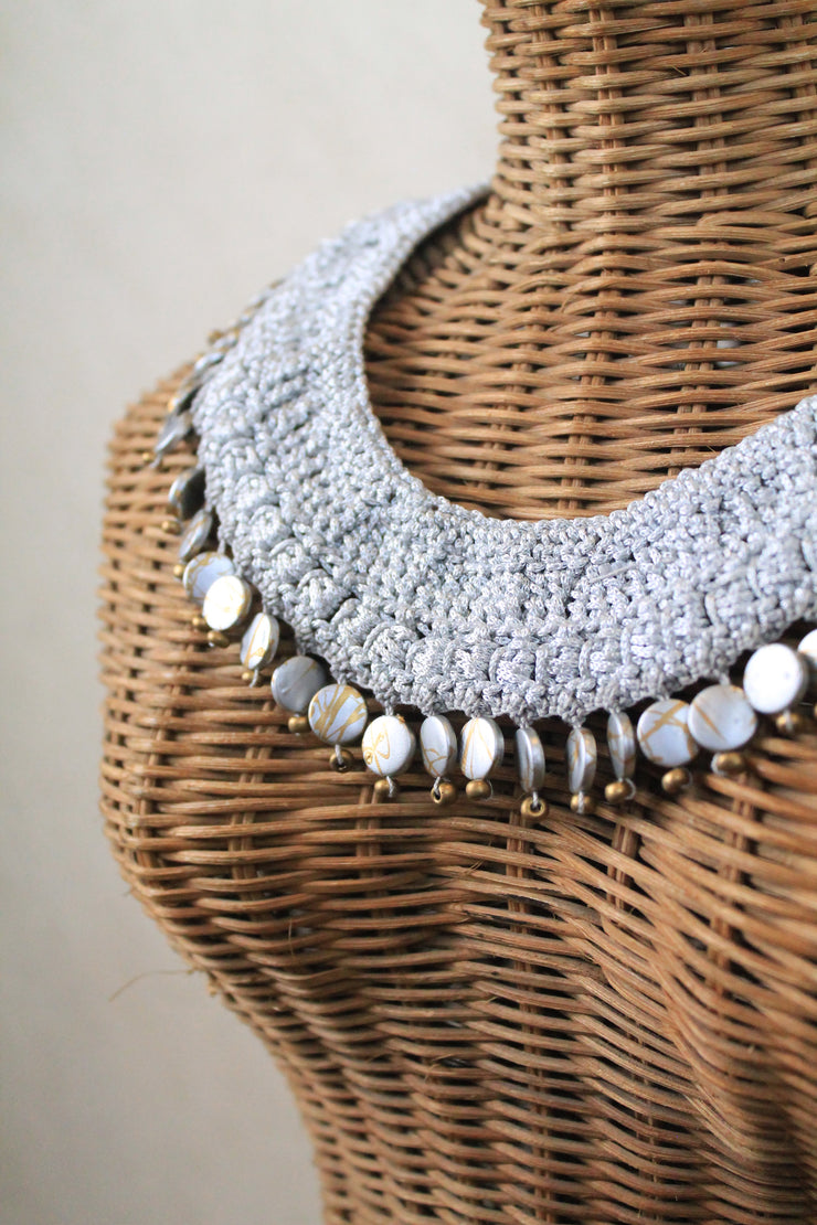 Silver Grey Handcrafted Neckpiece