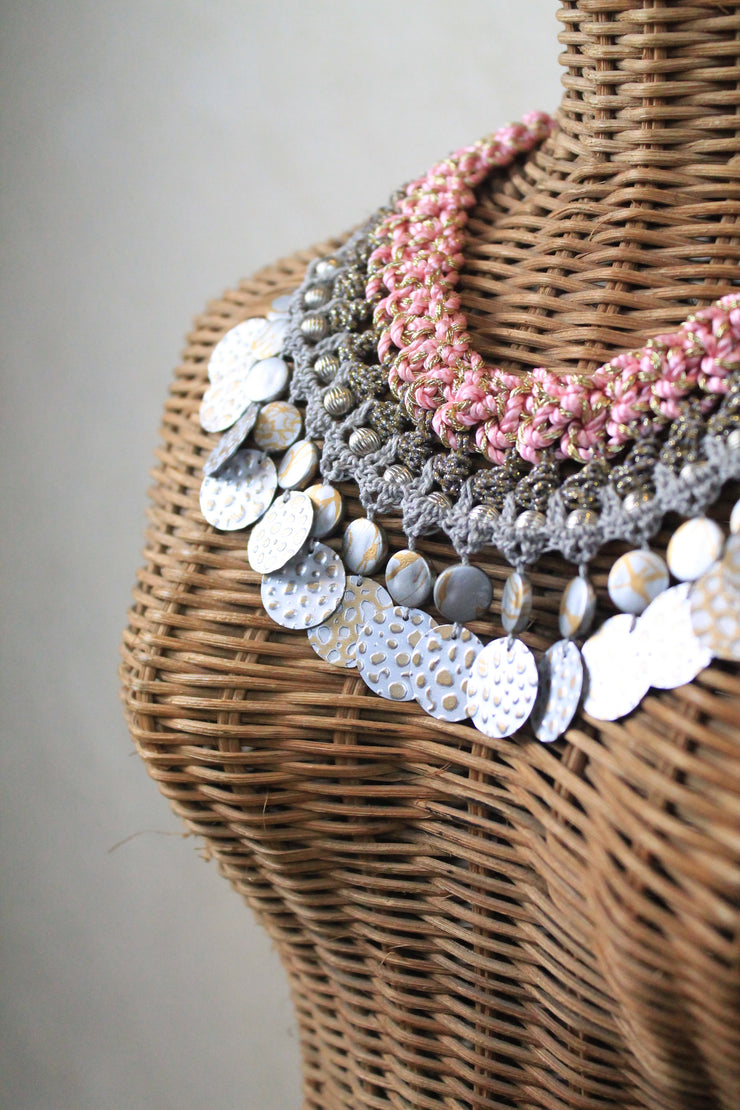 Salmon Silver Handcrafted Neckpiece