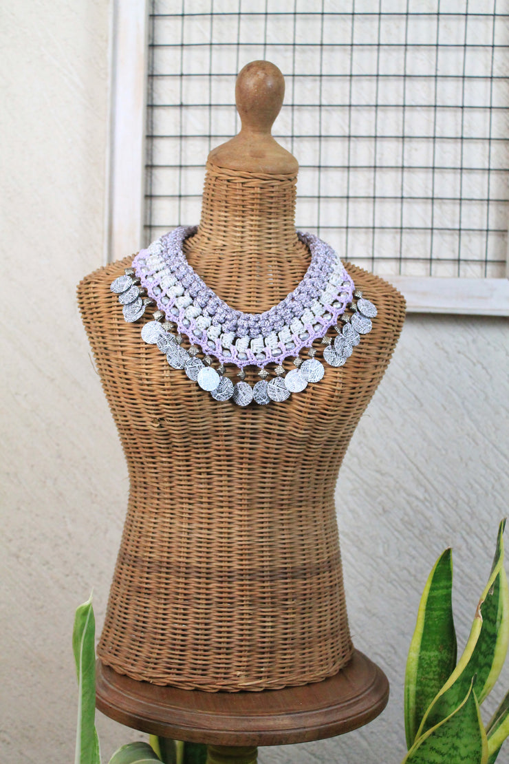 Tribal Print Coin Handcrafted Neckpiece