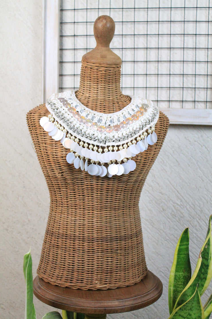 Peony & Shells Handcrafted Neckpiece