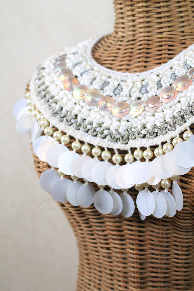 Peony & Shells Handcrafted Neckpiece