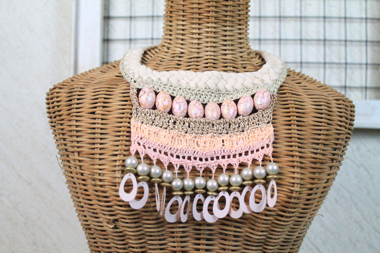 Pastel Pink Handcrafted Neckpiece