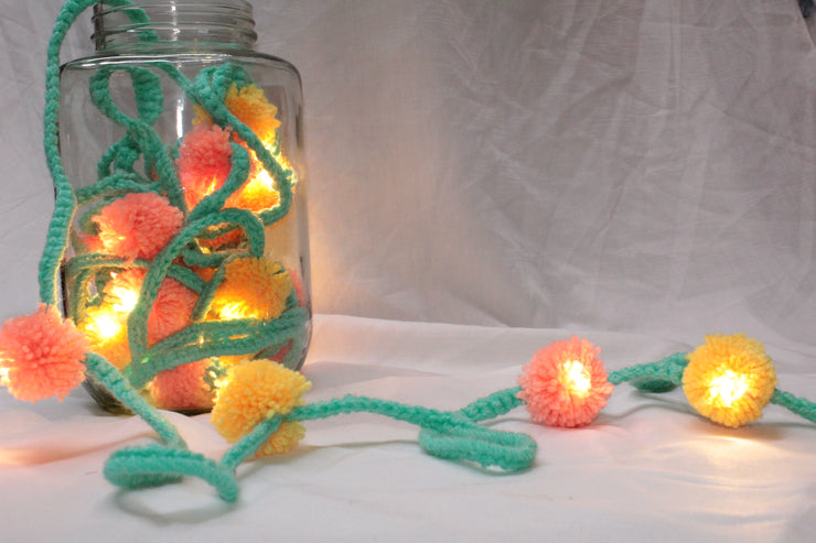 Pastel Pompom Crochet Lights