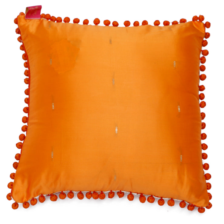 Tangerine Tribal Embroidered Cushion Cover