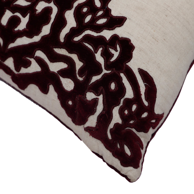 Damask Applique Cushion Cover