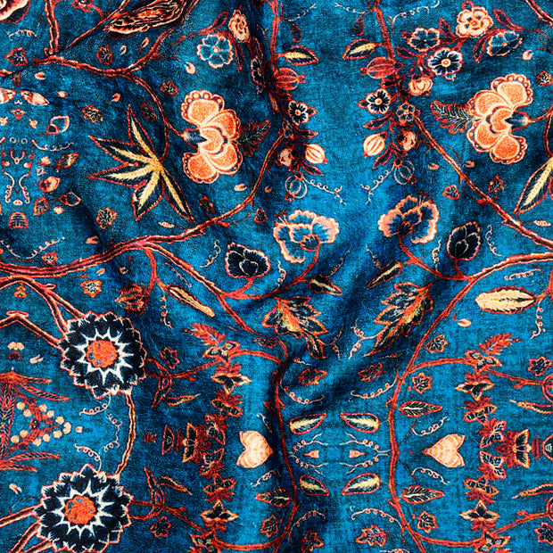 Cobalt Blue Chintz Fabric