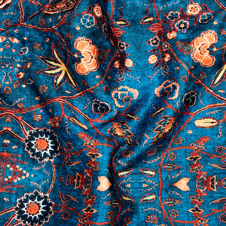 Cobalt Blue Chintz Fabric