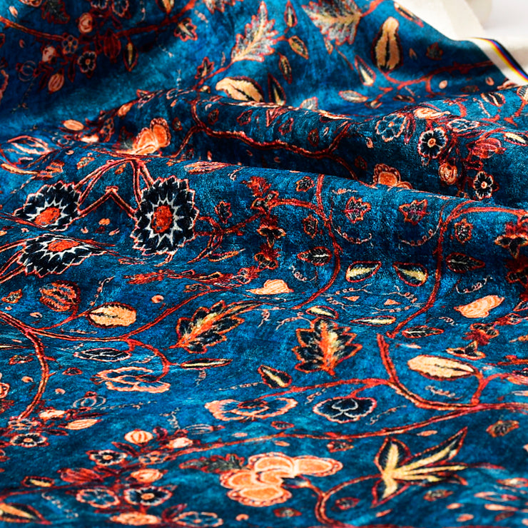 Cobalt Blue Chintz Fabric