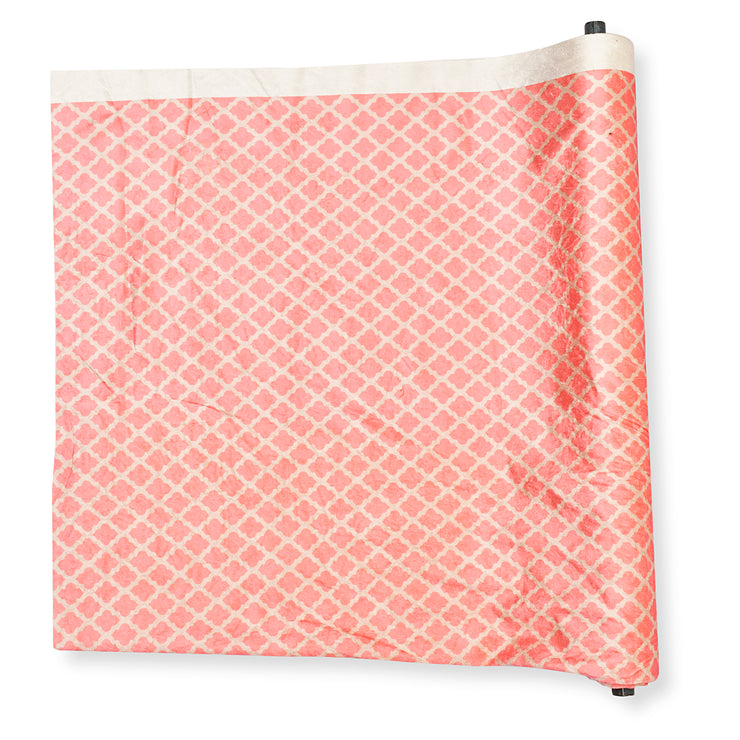 Powder Pink Trellis Print Velvet