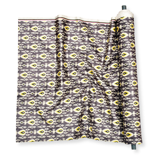 Yellow and Grey Ikkat Fabric