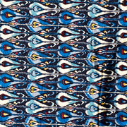 Blue Brown Ikkat Print Fabric