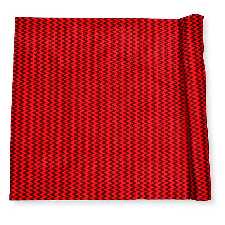 Red Chevron Print Velvet