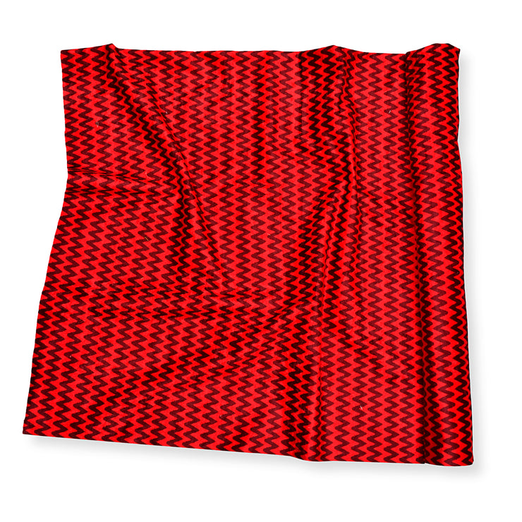 Red Chevron Print Velvet