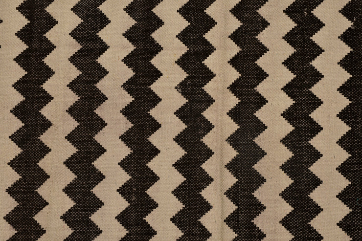 Chevron Big PomPom Dhurrie