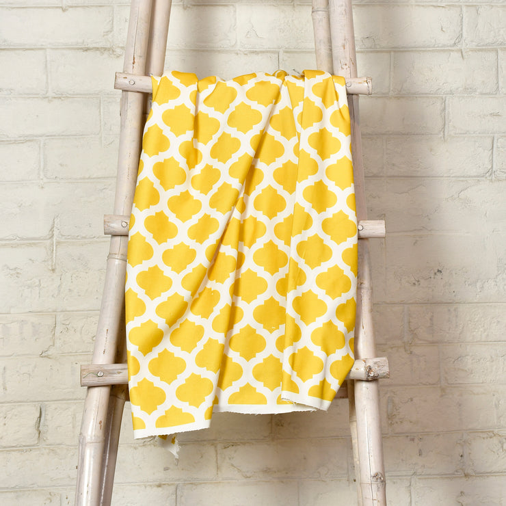 Yellow Trellis Print Canvas