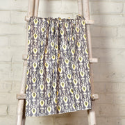 Yellow and Grey Ikkat Fabric