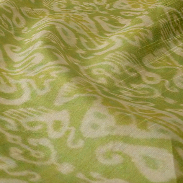 Green Ikkat Silk Fabric