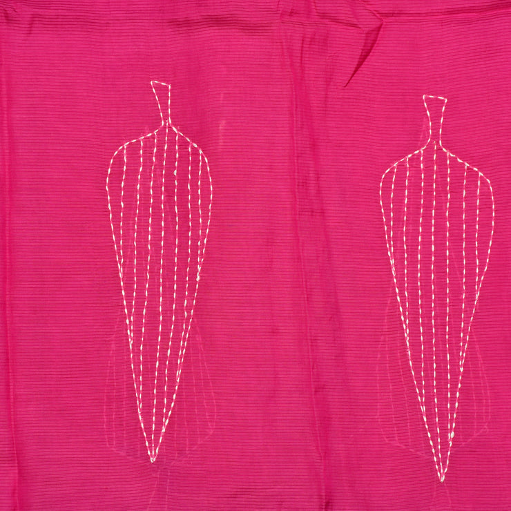 Magenta Kantha Silk Stole