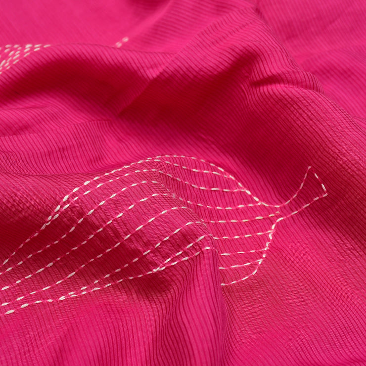 Magenta Kantha Silk Stole